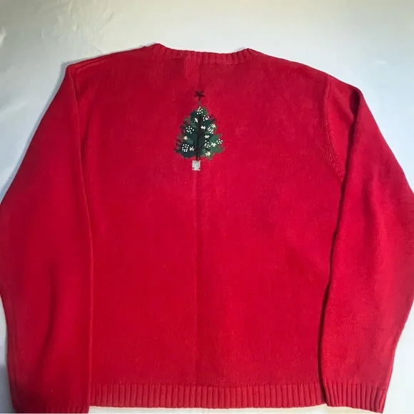 VTG Women’s Christmas Embroidered Cardigan Red SZ XL - Picture 5 of 7